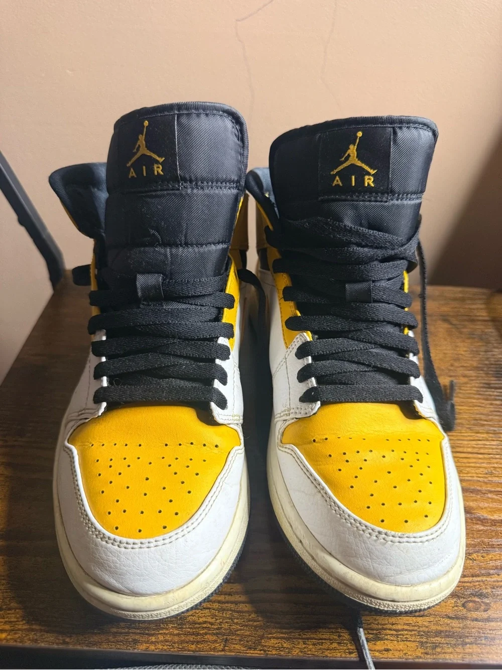 Jordan High-Top Sneakers in Black, Yellow, White